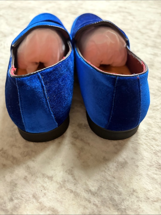 Royal Blue Velvet Loafers with Gold Embroidery wasp size 43 9.5/10 main image 7